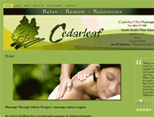 Tablet Screenshot of cedarleafelitemassage.com
